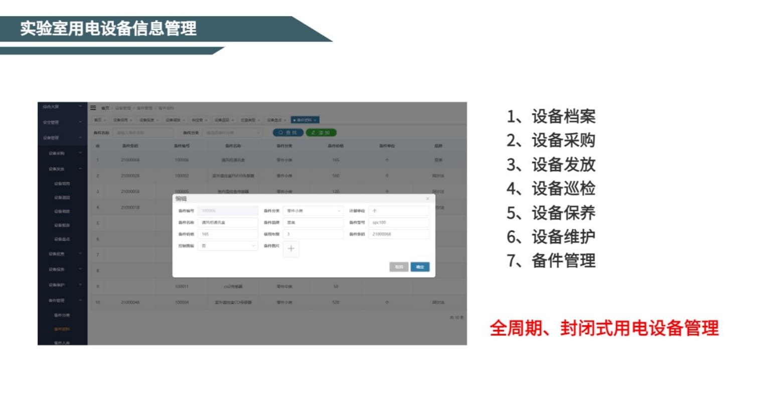 實驗室用電設備信息管理